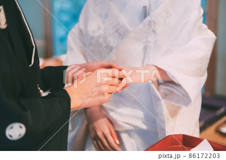 結婚式　挙式　和式　指輪交換 86172203