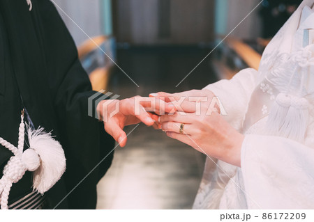 結婚式　挙式　和式　指輪交換 86172209
