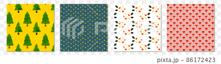 Watercolor flower and plant pattern set 86172423