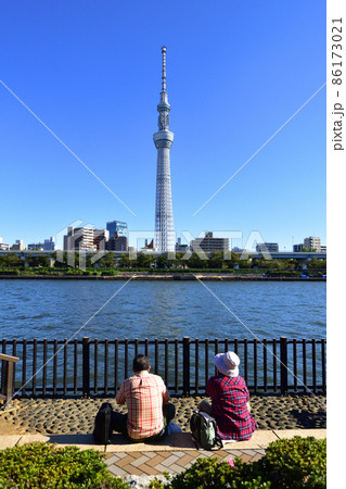 2021年、東京都 隅田川の風景 2021年、東京都 隅田川の風景 86173021