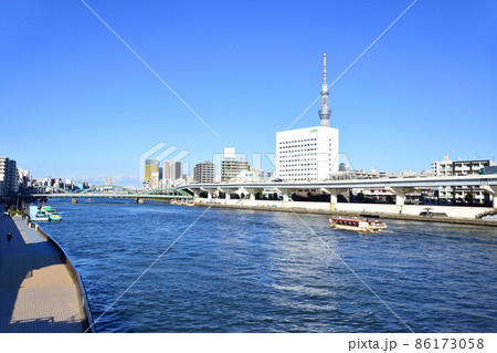 2021年、東京都 隅田川の風景 2021年、東京都 隅田川の風景 86173058