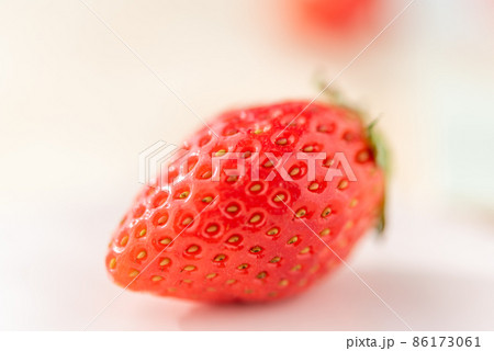 いちご1粒 イチゴの種 クローズアップ 86173061