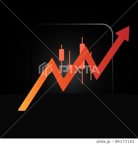 Financial crisis or Financial success concept. Red Arrow and bar symbol. Money illustration. 86173181