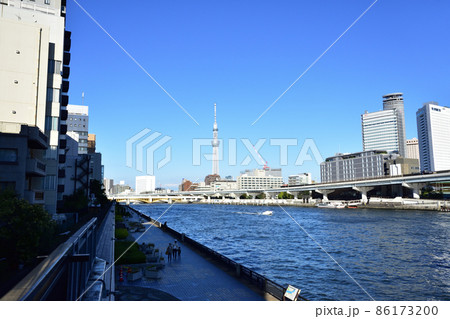 2021年、東京都　隅田川の風景 86173200
