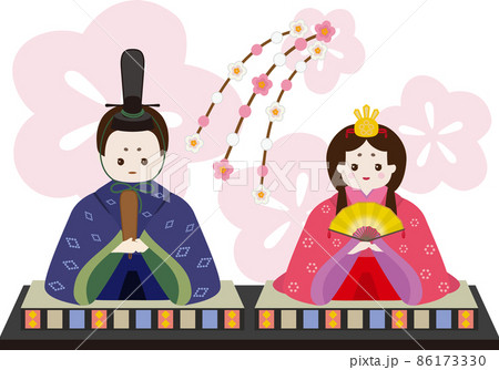 ひな人形　背景付き 86173330