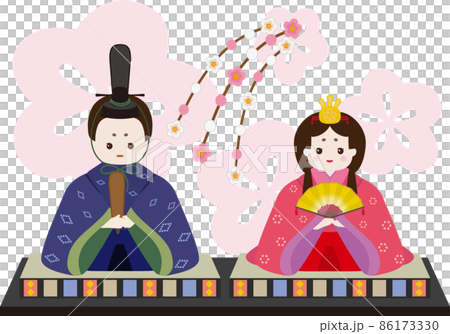 ひな人形　背景付き 86173330