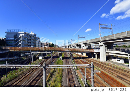 東京の新田端大橋からの風景 86174221