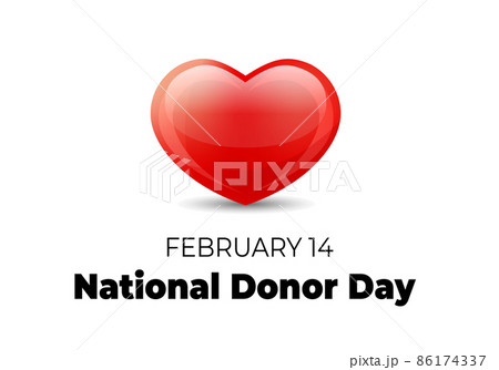 National Donor Day. Vector illustration with heart on white 86174337