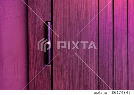 Door hinge metal object door detail, close-up 86174345