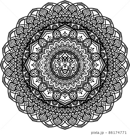 マンダラアート(線画・幾何学模様) 86174771