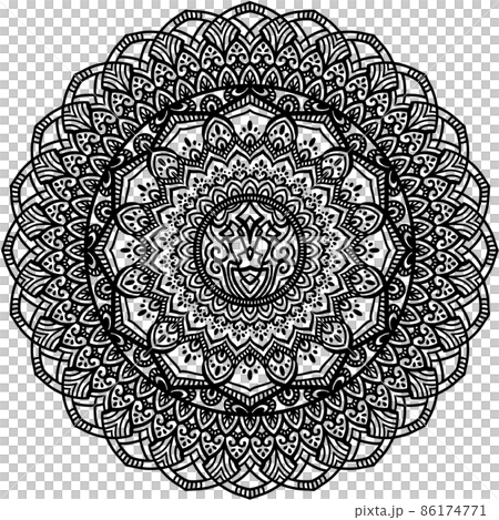 マンダラアート(線画・幾何学模様) 86174771