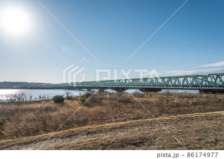 《三重県》長良川風景　揖斐長良川橋 86174977
