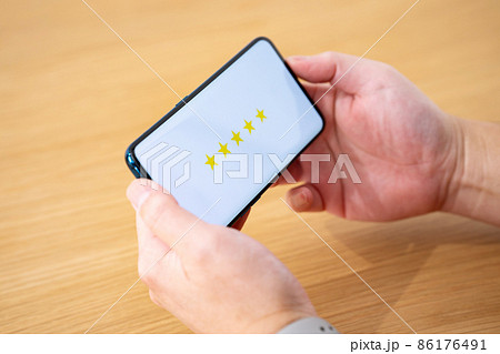 スマートフォン　五段階評価　星 86176491