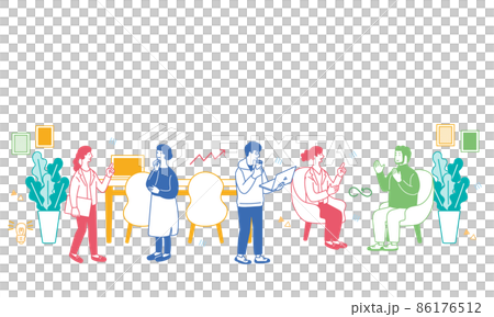 在免費地址辦公室工作的人的簡單插圖 在免費地址辦公室工作的人的簡單插圖 86176512