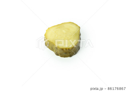 Slice of pickle isolated on white background Slice of pickle isolated on white background 86176867