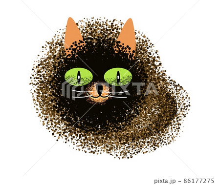 Stylized cat. Cute, adorable cat's face, creative halftone design isolated on white. Stylized cat. Cute, adorable cat's face, creative halftone design isolated on white. 86177275