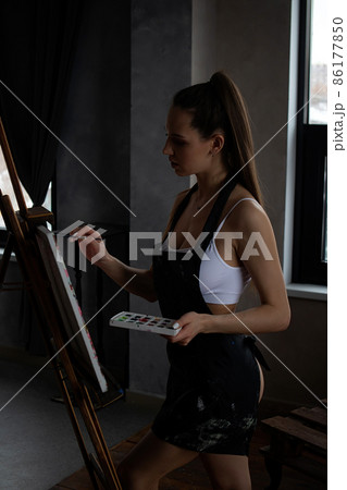 Sensual woman in lingerie drawing picture Sensual woman in lingerie drawing picture 86177850