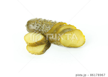 One chopped pickle isolated on white background One chopped pickle isolated on white background 86178967