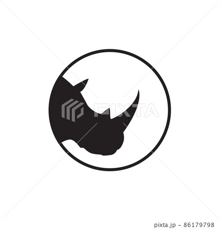 circle line with head rhinoceros logo design vector graphic symbol icon illustration creative idea 86179798