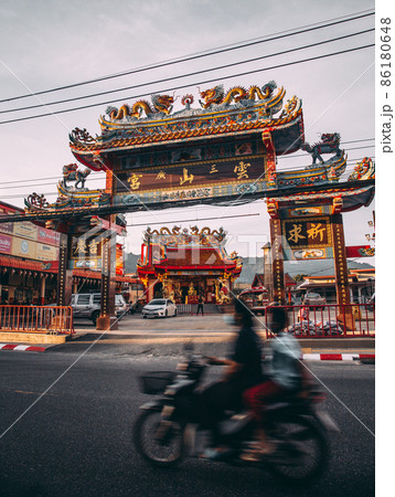 Chinese temple and shrine in Phuket Chinatown old town, Thailand Chinese temple and shrine in Phuket Chinatown old town, Thailand 86180648