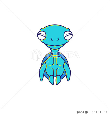 cartoon cute little turtle blue logo design vector graphic symbol icon sign illustration creative idea 86181083