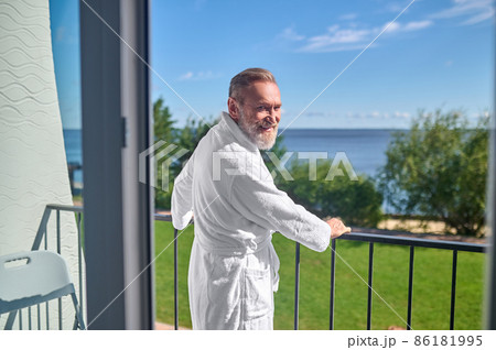 Vacationer enjoying his stay at the spa resort 86181995