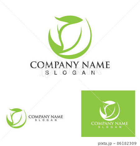 green leaf ecology nature element vector icon green leaf ecology nature element vector icon 86182309