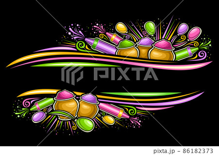 Vector Border for Holi Festival Vector Border for Holi Festival 86182373