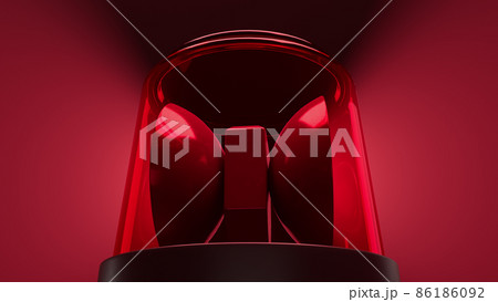 3d render red emergency flasher with volume light 86186092