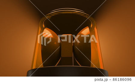 3d render Orange emergency flasher with volume light 86186096