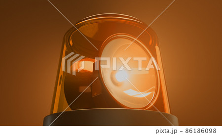 3d render Orange emergency flasher with volume light 86186098