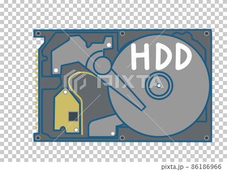 手描き風 自作パソコンパーツ HDD 手描き風 自作パソコンパーツ HDD 86186966