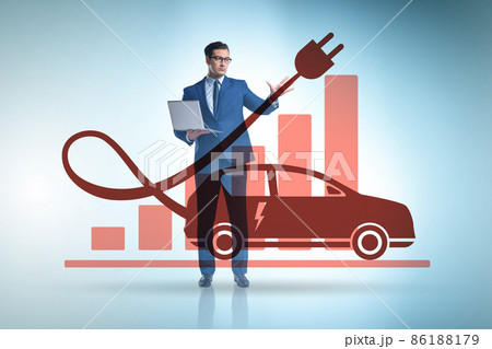 Growth of electric car usage concept Growth of electric car usage concept 86188179