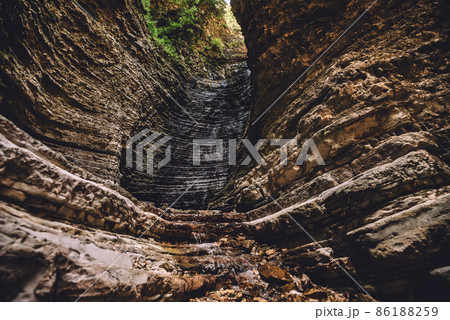 Natural Karst Canyon Landscape in Albania Natural Karst Canyon Landscape in Albania 86188259
