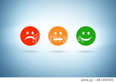 Illustration of customer feedback with faces 86188469
