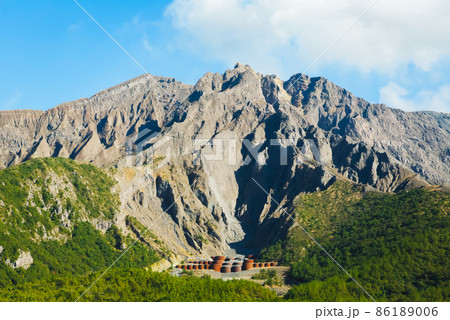 湯平展望所から見る桜島 湯平展望所から見る桜島 86189006