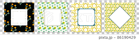 Watercolor flower and rectangle pattern frameset Watercolor flower and rectangle pattern frameset 86190429