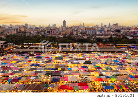 Train Night Market Ratchada in Bangkok, Thailand Train Night Market Ratchada in Bangkok, Thailand 86191601