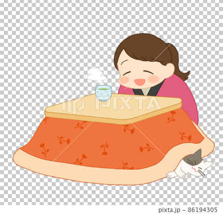 こたつでくつろぐ女性 こたつでくつろぐ女性 86194305