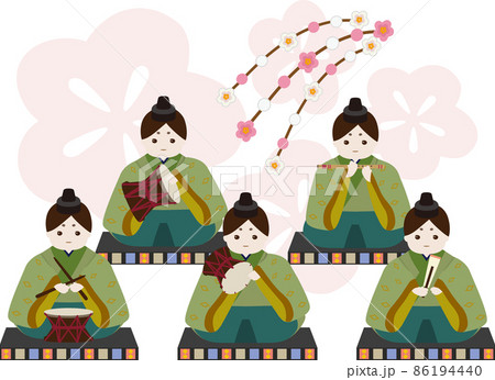 五人囃子 背景付き 五人囃子 背景付き 86194440