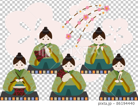 五人囃子 背景付き 五人囃子 背景付き 86194440