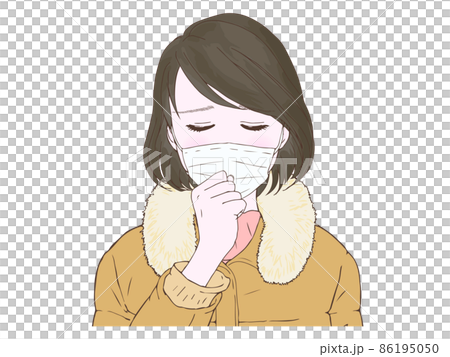 A woman who has a cold ② A fist in her mouth A woman who has a cold ② A fist in her mouth 86195050