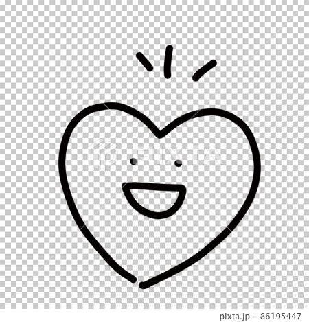 ハート　ラフな手書き　可愛いペン画風 86195447