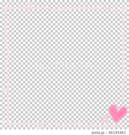 Illustration of pink heart frame background with crayon-like texture Illustration of pink heart frame background with crayon-like texture 86195861