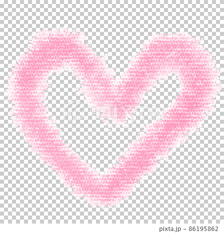 Pink heart illustration with crayon-like texture Pink heart illustration with crayon-like texture 86195862