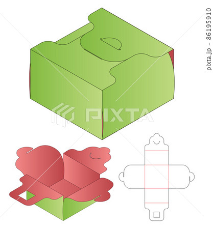 Box packaging die cut template design. 3d mock-up Box packaging die cut template design. 3d mock-up 86195910