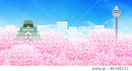 桜　大阪　風景　背景 86196221