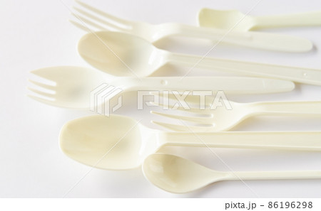 プラスチックスプーン　プラフォーク　使い捨てスプーン　環境問題 86196298