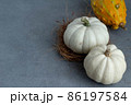 白と黄色のかぼちゃ 86197584