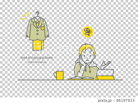 High school students who are tired of being closed for a long time. Simple and stylish line art illustrations. 86197833